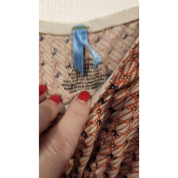 Pinkerton By Anthropologie‎ Orange Geometric Print Cami SZ S - Picture 2 of 3